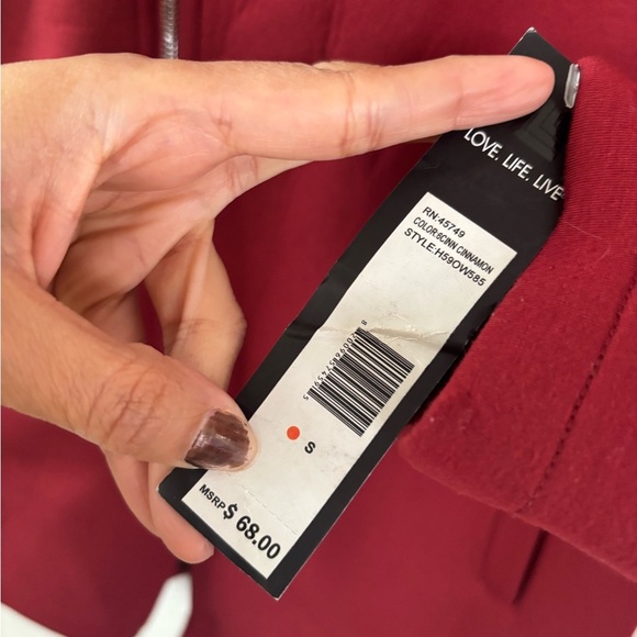 Red Utility Jacket with Asymmetrical Zipper and Minimalist Design - Picture 5 of 12